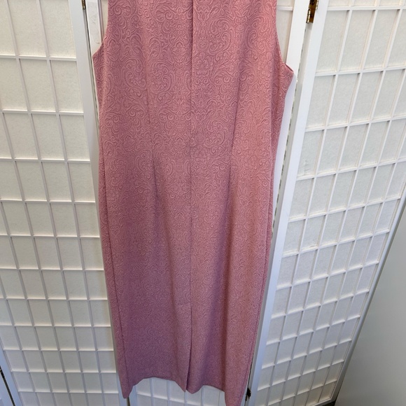 Elegant Positively Attitude Two-Piece Dress & Jacket Set – Pink Jacquard - Picture 4 of 5